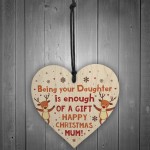 Funny Christmas Gift For Mum From Daughter Wood Heart Funny Card