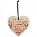 Funny Christmas Gift For Mum From Daughter Wood Heart Funny Card