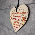 Funny Christmas Gift For Mum From Daughter Wood Heart Funny Card