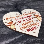 Funny Christmas Gift For Mum From Daughter Wood Heart Funny Card