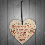 Funny Christmas Gift For Mum From Son Wood Heart Funny Mum Card