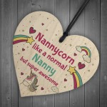 Gift For Nanny Birthday Christmas Wood Heart Unicorn Sign Gift