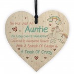 Crazy Auntie Plaque Wooden Heart Funny Auntie Gift For Birthday