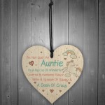 Crazy Auntie Plaque Wooden Heart Funny Auntie Gift For Birthday