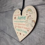 Crazy Auntie Plaque Wooden Heart Funny Auntie Gift For Birthday