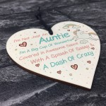 Crazy Auntie Plaque Wooden Heart Funny Auntie Gift For Birthday