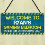 Personalised Gaming Sign Door Sign For Boys Bedroom Games Room