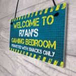Personalised Gaming Sign Door Sign For Boys Bedroom Games Room
