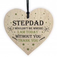 Novelty Step Dad Gift Wood Heart Thankyou Gift From Daughter Son