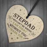 Novelty Step Dad Gift Wood Heart Thankyou Gift From Daughter Son
