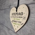 Novelty Step Dad Gift Wood Heart Thankyou Gift From Daughter Son