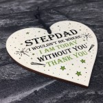 Novelty Step Dad Gift Wood Heart Thankyou Gift From Daughter Son