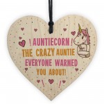 Auntie Gift Funny Unicorn Sign Crazy Auntie Birthday Xmas Gift