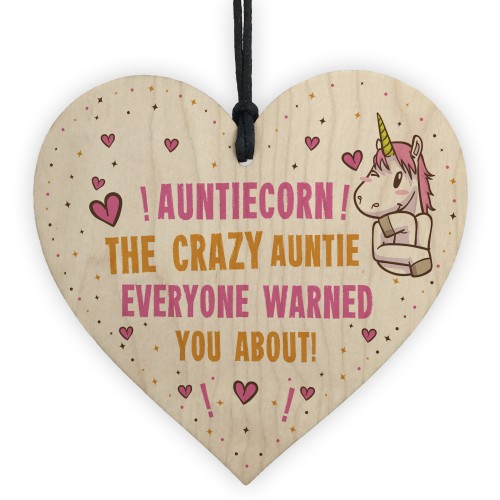 Auntie Gift Funny Unicorn Sign Crazy Auntie Birthday Xmas Gift