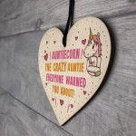 Auntie Gift Funny Unicorn Sign Crazy Auntie Birthday Xmas Gift