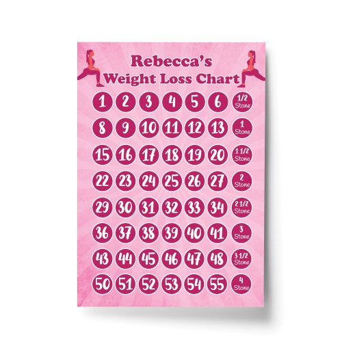PERSONALISED Girls Weight Loss Chart Pink Slimming World Gifts