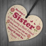 Funny Sister Gift Wooden Hanging Heart Quirky Sister Gift