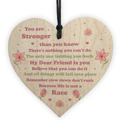 You Are Stronger Inspirational Gift Motivational Sign Wood Heart