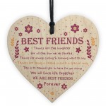 Thank You Best Friend Plaque Wood Hanging Heart Friendship Gift