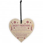 Thank You Best Friend Plaque Wood Hanging Heart Friendship Gift