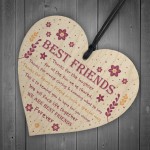 Thank You Best Friend Plaque Wood Hanging Heart Friendship Gift