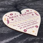 Thank You Best Friend Plaque Wood Hanging Heart Friendship Gift