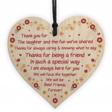 Best Friend Forever Sign Wooden Heart Friendship Sign Birthday
