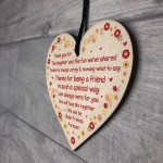 Best Friend Forever Sign Wooden Heart Friendship Sign Birthday