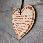 Thank You Best Friend Gift Wood Heart Friendship Sign