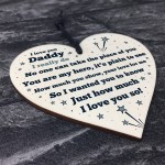 Gift For Daddy Wood Heart Daddy Birthday Xmas Gift For Him
