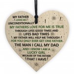 Dad Gift For Birthday Christmas Wooden Heart Dad Thank You Gift 