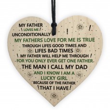 Dad Gift For Birthday Christmas Wooden Heart Dad Thank You Gift 