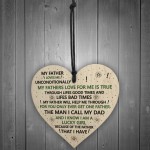 Dad Gift For Birthday Christmas Wooden Heart Dad Thank You Gift 