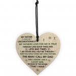 Dad Gift For Birthday Christmas Wooden Heart Dad Thank You Gift 