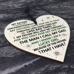 Dad Gift For Birthday Christmas Wooden Heart Dad Thank You Gift 