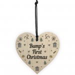 Handmade Bumps First Christmas Wood Heart Babys 1st Christmas