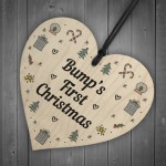 Handmade Bumps First Christmas Wood Heart Babys 1st Christmas