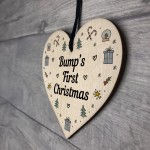 Handmade Bumps First Christmas Wood Heart Babys 1st Christmas
