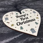 Handmade Bumps First Christmas Wood Heart Babys 1st Christmas