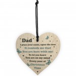 Dad Christmas Memorial Decoration Wood Hanging Heart
