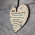 Dad Christmas Memorial Decoration Wood Hanging Heart