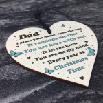 Dad Christmas Memorial Decoration Wood Hanging Heart