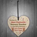 Handmade Wood Xmas Gift Heart Nursery Teacher Gift From Child