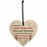 Handmade Wood Xmas Gift Heart Nursery Teacher Gift From Child