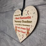 Handmade Wood Xmas Gift Heart Nursery Teacher Gift From Child