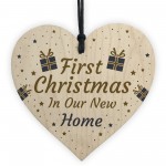 New Home Gift Personalised 1st Christmas Tree Decoration Heart