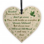 Grandad Christmas Memorial Decoration Wood Heart Memorial Sign