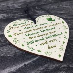 Grandad Christmas Memorial Decoration Wood Heart Memorial Sign