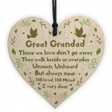 Great Grandad Christmas Memorial Decoration Heart Memorial Sign