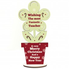 Christmas Gift For Teacher Wood Flower Thank You School Nursery